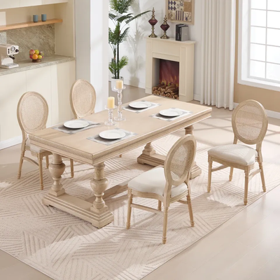 Ensemble de 4 Chaises de Salle à Manger Style Champêtre – Rotin, View more