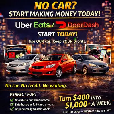 Want to drive for Uber Eats or DoorDash but don’t have a vehicle? This is the fastest way to start e...