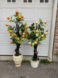 Faux Orange Tree and Peach Tree