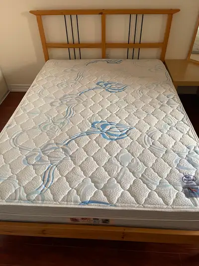 Bed Frame+Mattress+Mirror+Table+3-drawer chestall for $350, View more