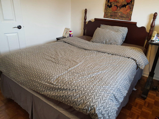Queen Bed with headboard in Beds & Mattresses in Mississauga / Peel Region