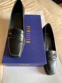 Designer leather shoes by Stuart Weitzman , S-8, made in Spain