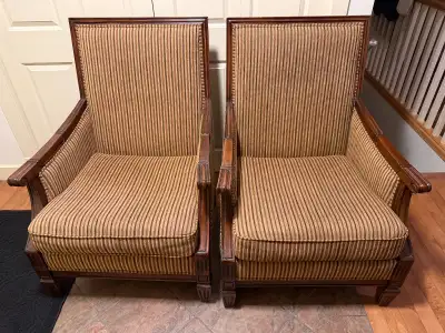 Ethan Allen Wood Frame Armchairs - 2, View more