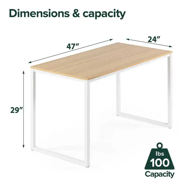 Modern Minimalist Office Desk – Light Oak & Sturdy White Frame in Other Tables in Delta/Surrey/Langley - Image 5