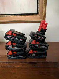 Lot of Milwaukee M18 and M12 batteries