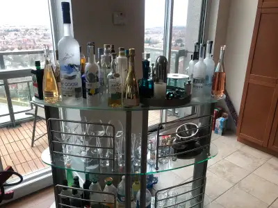 Curved Glass Liquor Home Bar, View more