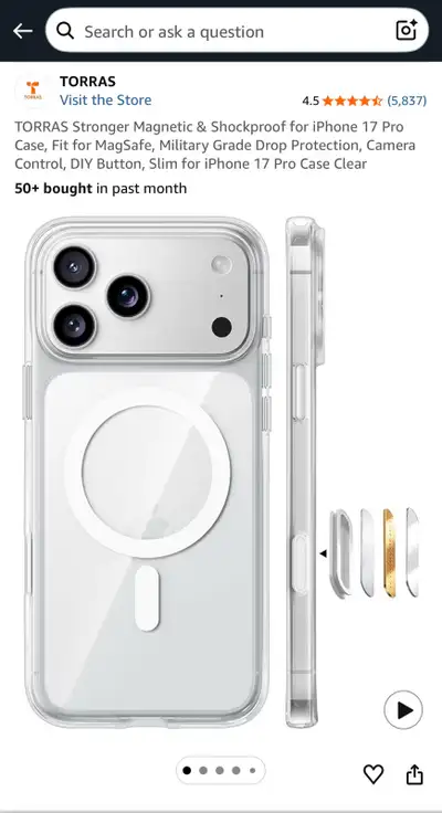 NEW TORRAS Stronger Magnetic Case for iPhone 17 Pro, View more