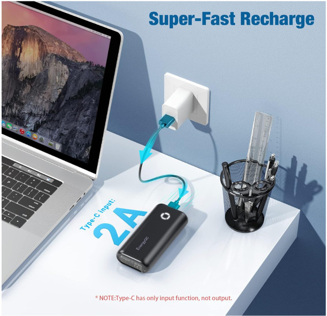 Portable Charger Power Bank 10000mAh Compact Size Small Portable in General Electronics in Markham / York Region - Image 2