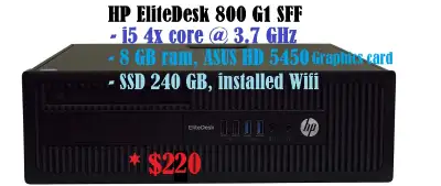 SSD 240 GB, 8 GB ram, Asus HD 5450 Video, i5 4x core @3.7 GHz..., View more