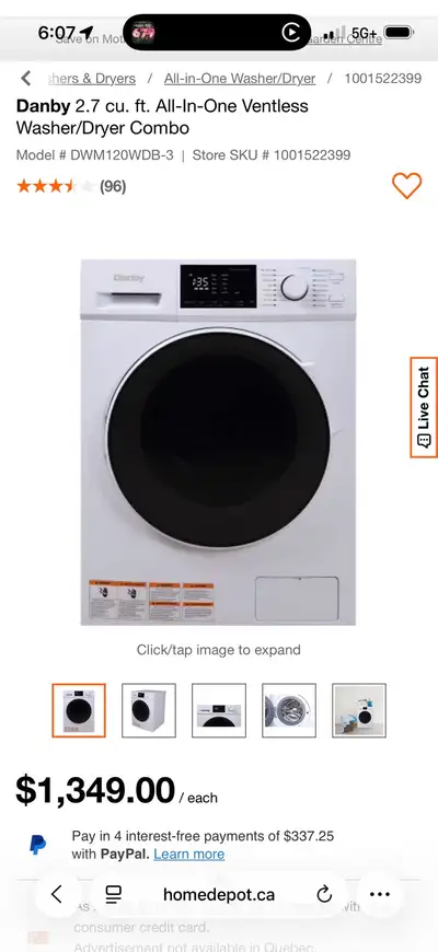 Danby washer dryer combo, View more