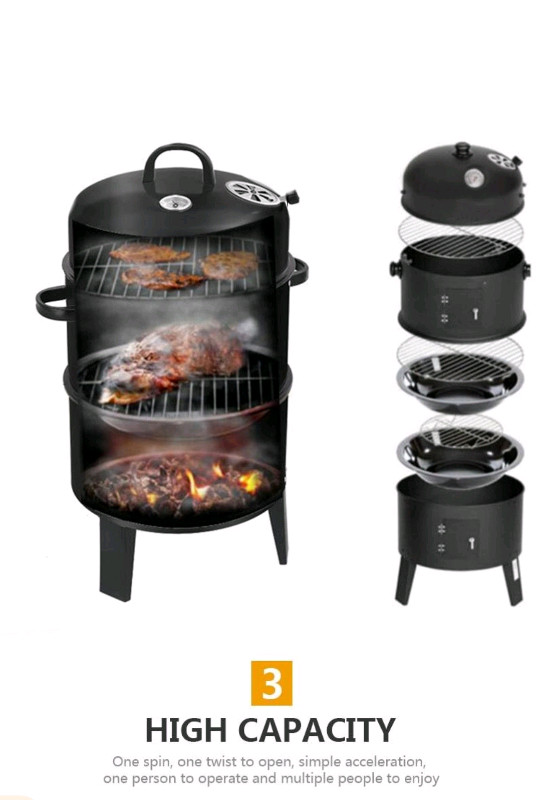 3 in 1 charcoal bbq smoker and grill in BBQs & Outdoor Cooking in Mississauga / Peel Region - Image 2