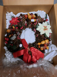 Decorated real pinecone wreath