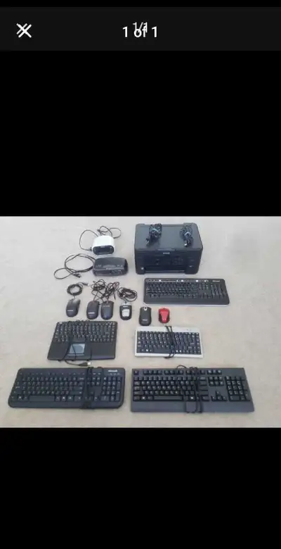 Printer Epson XP-4100,  keyboard, monitors, mouse, alarm clock, View more