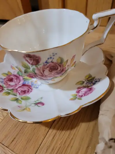 vintage bone china Teacup and saucer Bridal spray Salisbury, View more