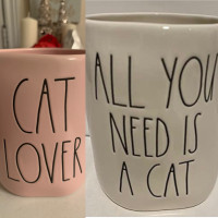 Rae Dunn cat mug set 