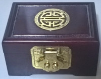 Vintage Rosewood and Brass Jewely Box