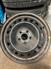 17x7.5 5x120 64.1 used steel wheels + wheel covers for sale!!