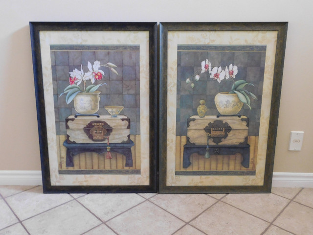 Set of Two Custom Framed Floral Art Prints on Masonite Boards in Home Décor & Accents in Kitchener / Waterloo