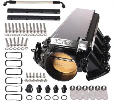 Brand new in box LS Intake Manifold with 102mm Throttle Body Throttle Position Sensors TPS IAC and F...