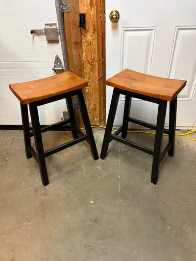 Pair of Wooden Counter Stools, View more