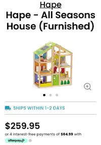 HAPE  DOLLHOUSE  wooden with furniture & People EXPENSIVE