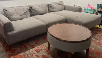 Sofa d’angle + table + tapis