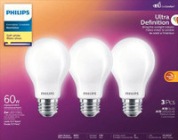 PHILIPS - ULTRA DEFINITION 8W A19 LED BULB 3PACK SOFT WHITE /4Pk