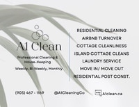 HOUSE CLEANER- RESIDENTIAL, AIRBNB, COTTAGE, MOVE IN/ MOVE OUT