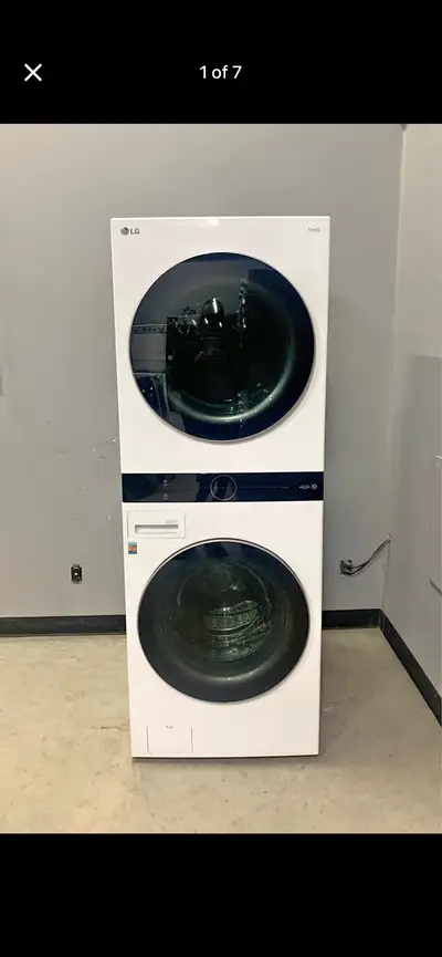 NEXT 2 new lg stack washer electric dryer set , View more