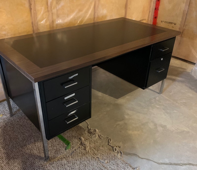 Vintage late 60s Metal & Wood Office Desk Desks Ottawa Kijiji