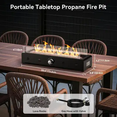 Onlyfire 28'' Tabletop Fire Pit, Propane Gas Fireplace, View more