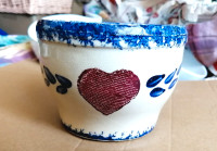 Vintage HEART stoneware cereal bowl