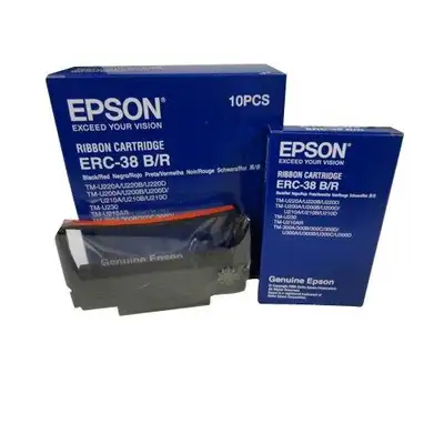 Epson ERC-38 B/R Ribbon Cartridge – Black/Red for Impact Printers! Get the Epson ERC-38 B/R Ribbon C...