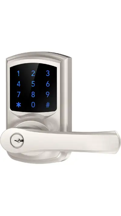Upgrade your home security with this like-new keyless entry door lock, featuring a touchscreen keypa...