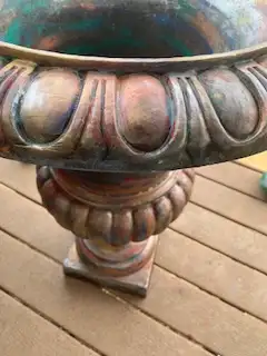 Ornate pair ofheavy indoor/outdoor planters, View more