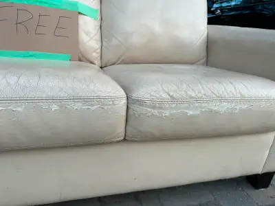 Free leather couch., View more