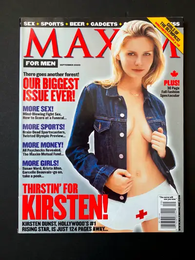 Classic Maxim Magazine featuring KIRSTEN DUNST (First Gwen Stacy in the Movies from Spider-man 1) In...