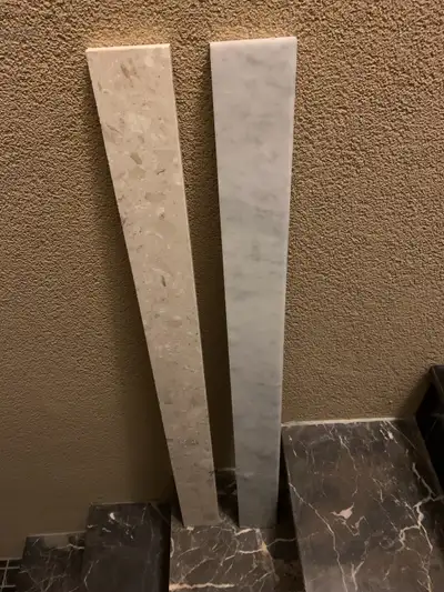 Marble strips / threshold, for sale 3 inch wide by 36 inchl long, half inch thick into colours gray...