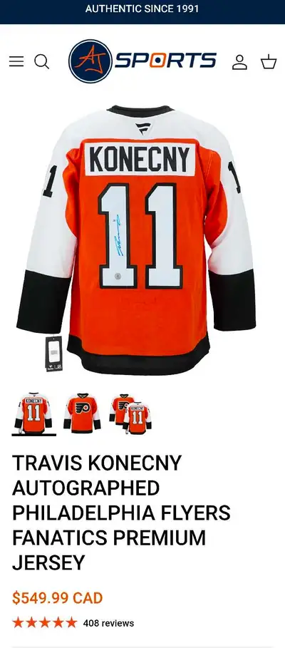 NHL "KONECNY" signed jersey , View more