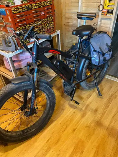 2023 DJ electric bike 750W, 26” frame top quality built in Calgary Alberta minimum use, good on gas...