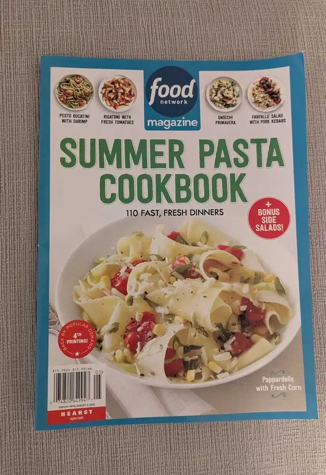 Brand New Food Network Summer Pasta Cookbook Magazine  in Magazines in City of Toronto - Image 2