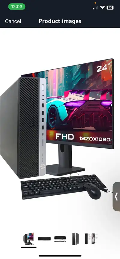 HP EliteDesk SFF 800 G3 Slim Business Desktop Computer with 24 I, View more