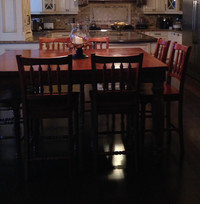BAR HEIGHT DINING TABLE WITH 8 CHAIRS