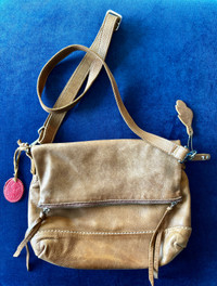 Roots Leather Satchel Cross Body Purse