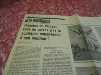 UN ARTICLE DU JOURNAL LA PRESSE 27 MAI 1967-EXPO 67.