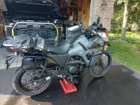 2023 KLR650S, factory lowered version, loaded with accessories