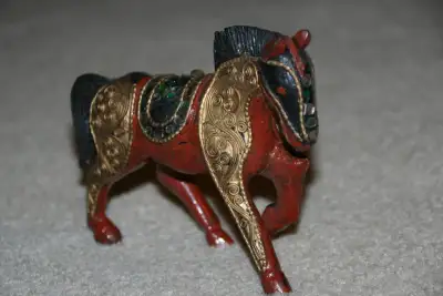 WOOD CARVED HORSE with MIRRORS made in THAILAND, View more