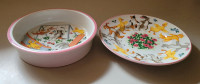 Vintage TIFFANY & Co Child's Bowl & Plate Set Playground Pattern