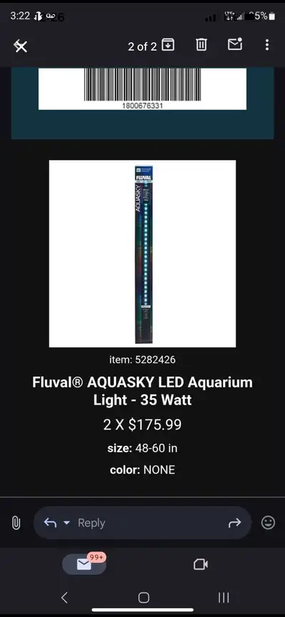 Tank light 48 to 60 inch / blue tooth / colour changing