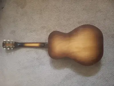 I deliver! Vintage  Silvertone Sunburst Parlor Guitar., View more